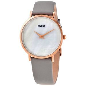 Cluse Gray Leather Dress Women's Watch